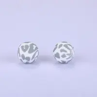 Printed Round Silicone Focal Beads