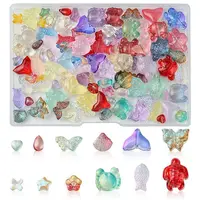 120Pcs 12 Style Transparent Glass Beads Sets
