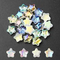 20Pcs 4 Colors Transparent Spray Painted & Frosted Glass Beads