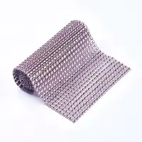 Plastic 24 Rows Rhinestone Mesh Wrap Roll