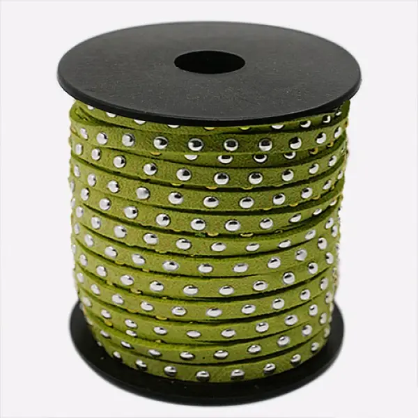 Silver Aluminum Studded Faux Suede Cord