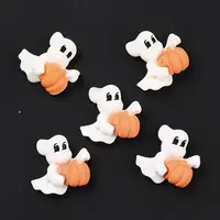Ghost with Pumpkin Opaque Resin Cabochons