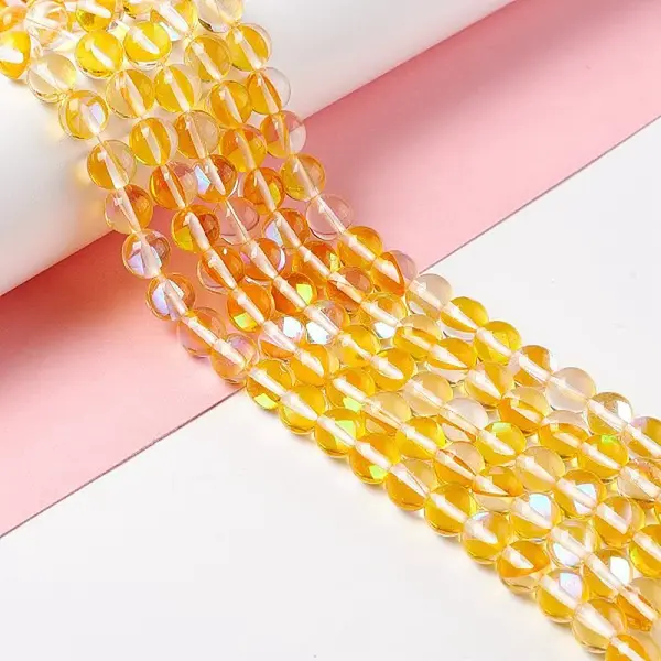 Synthetic Moonstone Beads Strands