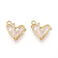 Brass Micro Pave Cubic Zirconia Charms