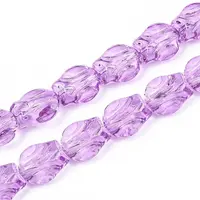 Baking Paint Transparent Glass Beads Strands