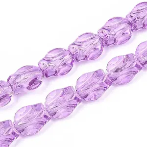 Baking Paint Transparent Glass Beads Strands
