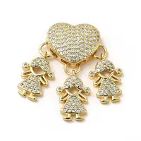 Rack Plating Brass Micro Pave Cubic Zirconia Pendants