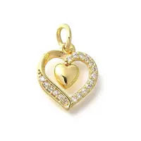 Brass Micro Pave Clear Cubic Zirconia Pendants