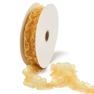 20 Yards Polyester Pleated Elastic Lace Trim