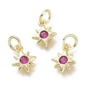 Brass Micro Pave Cubic Zirconia Pendants