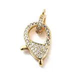 Brass Clear Cubic Zirconia Lobster Claw Clasps