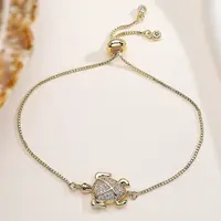 Ocean 304 Stainless Steel Micro Pave Cubic Zirconia Slider Bracelets