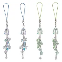 4Pcs 2 Style Acrylic & Glass Mobile Straps