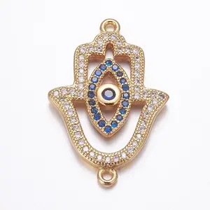 Brass Micro Pave Cubic Zirconia Links