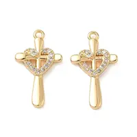 Brass Micro Pave Clear Cubic Zirconia Pendants