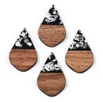 Opaque Resin & Walnut Wood Pendants