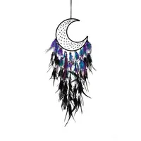 Moon Woven Web/Net with Feather Hanging Ornaments