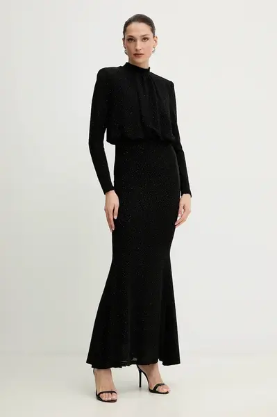 Šaty Morgan černá barva, maxi, ROSCAR