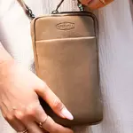 Dámská kožená kabelka na mobil a doklady Sparwell Denisa - taupe