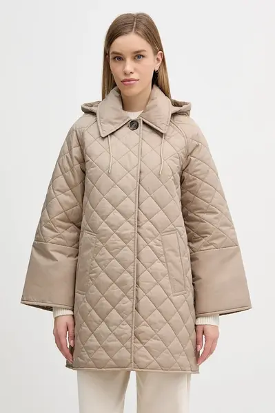 Bunda Barbour Cara zelená barva, přechodná, oversize, LQU1887