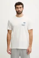 Bavlněné tričko Rip Curl pánské, béžová barva, s potiskem, 0TYMTE