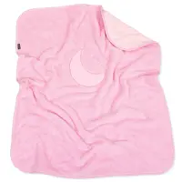 Mamo Tato Oboustranná chlupáčková dečka s vyšívkou 75 x 90 cm, Měsíček - růžová