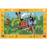 Dino Puzzle Krtko a lokomotíva 15 dielikov