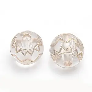 Golden Plated Acrylic Beads