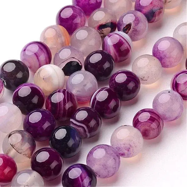 Natural Striped Agate/Banded Agate Beads Strands