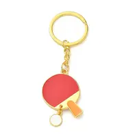 Alloy Enamel Sports Table Tennis Keychains