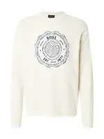 BOSS Sveter 'Kerbert'  svetlobéžová / námornícka modrá