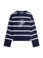 TOMMY HILFIGER Sveter  tmavomodrá / biela