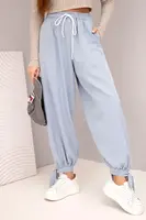 Dámské široké kalhoty s vázáním