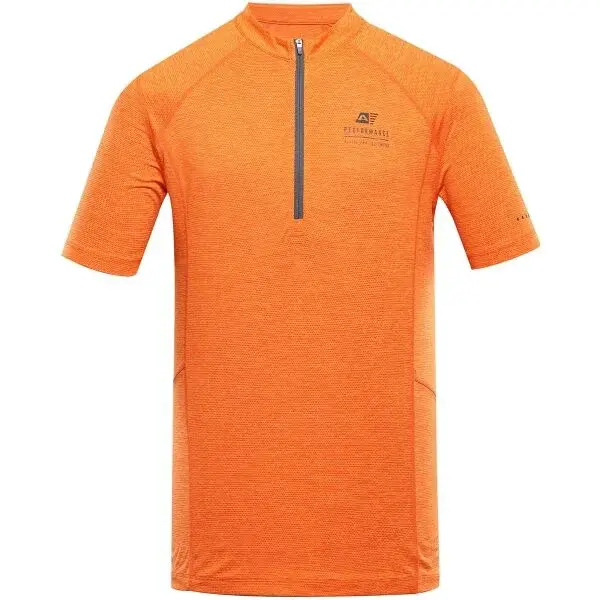 ALPINE PRO GERET Pánske cyklistické tričko, oranžová, veľkosť
