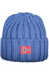 Modrá pletená čiapka s nórskou vlajkou