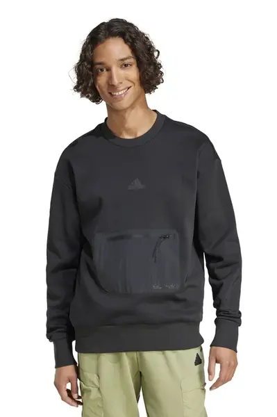 Adidas čierna mikina bez kapucne