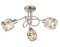 Stropní osvětlení Kris 38 cm, skleněný křišťál, 3 svítidla