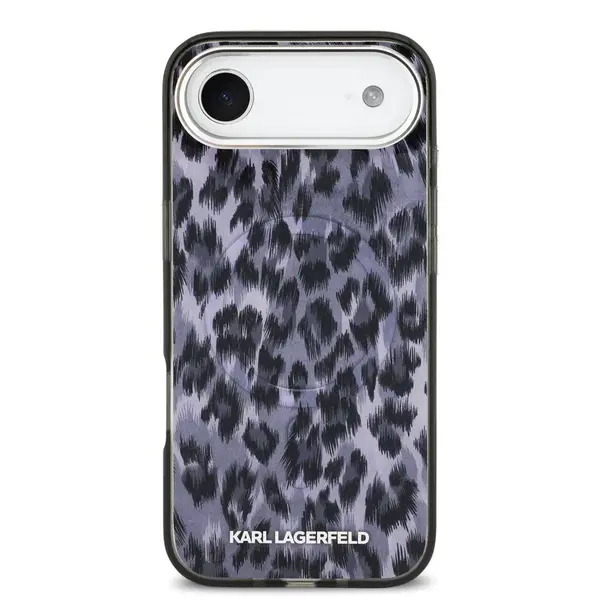 Zadní kryt Karl Lagerfeld IML Leopard MagSafe pro Apple iPhone Air, šedá