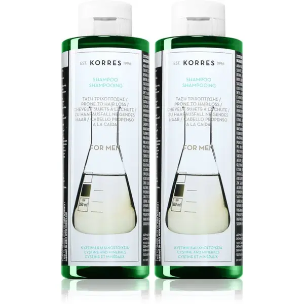 Korres Cystine & Minerals šampon proti vypadávání vlasů výhodné balení pro muže
