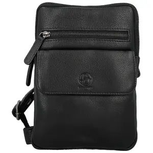 Pánská kožená crossbody taška černá - Bellugio Veren