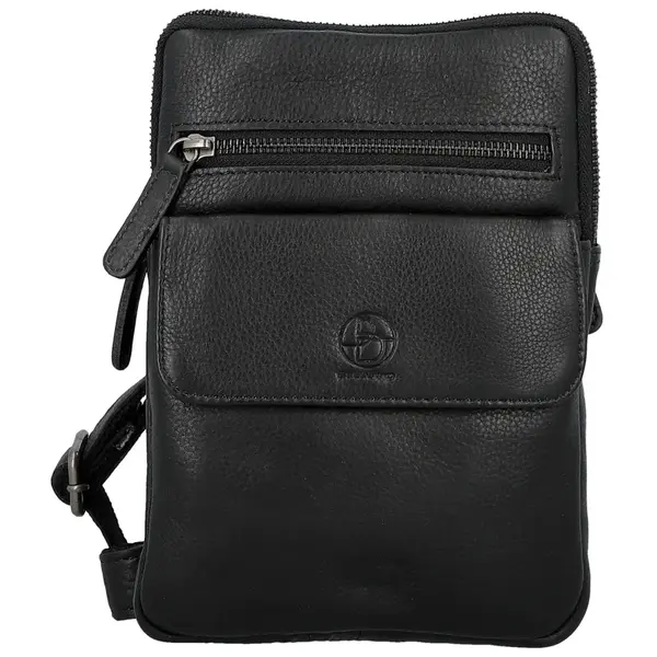 Pánská kožená crossbody taška černá - Bellugio Veren