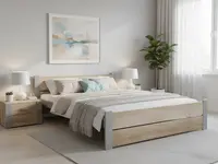 Posteľ IKAROS DOUBLE 120 x 200 cm, dub sonoma/sivá Rošt: S lamelovým roštom, Matrac: Matrac SOMMERA 18 cm