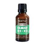 NATU Plant-Based, Family Vitamín D3+K2 (MK-7) vegan 30 ml