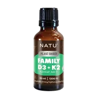 NATU Plant-Based, Family Vitamín D3+K2 (MK-7) vegan 30 ml