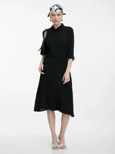 Čierne dámske košeľové šaty ORSAY