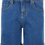 Girls' Organic Stretch Denim Shorts with 5 Pockets Blue