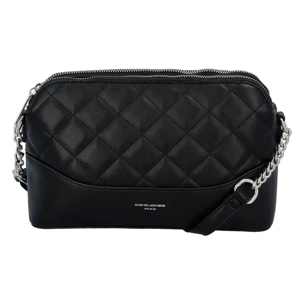 Módna prešívaná dámska koženková crossbody Freay, čierna