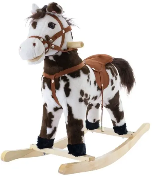 EURO BABY Houpací koník se zvuky a pohyby  - hnědý/bílý