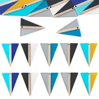 10Pcs 5 Colors Resin & Wood Pendants