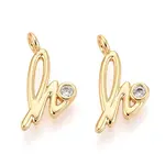 Brass Micro Pave Cubic Zirconia Charms